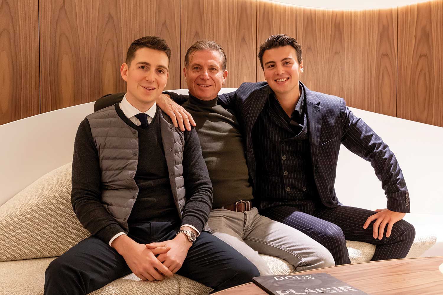 Richard Doux (middle) with his sons Arthur (left) and Ethan (right)