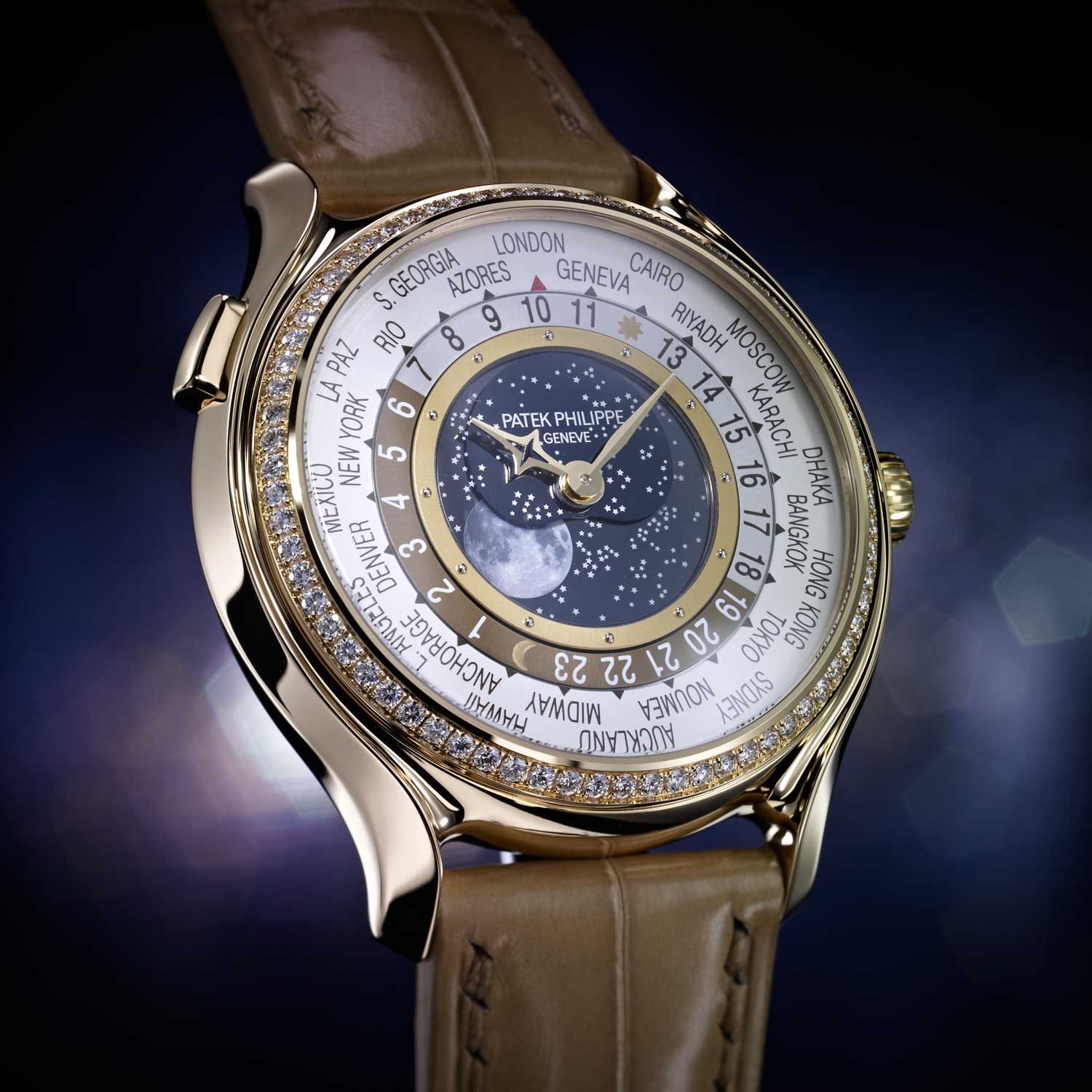 Launched as part of Patek Philippe’s 175th anniversary celebrations, the ref. 7175 had a 38mm rose gold case and its dial presented a hyper realistic moonphase (Image: Patek Philippe)