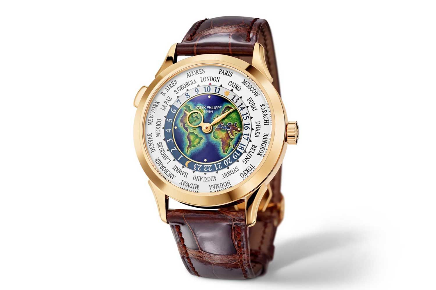 Patek Philippe Reference 5231J World Time with a cloisonné enamel world map on the dial